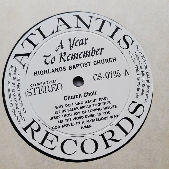 Highlands Baptist Church 1969 LP Record Album Tested Ocala FL A Year To Remember - Picture 8 of 10